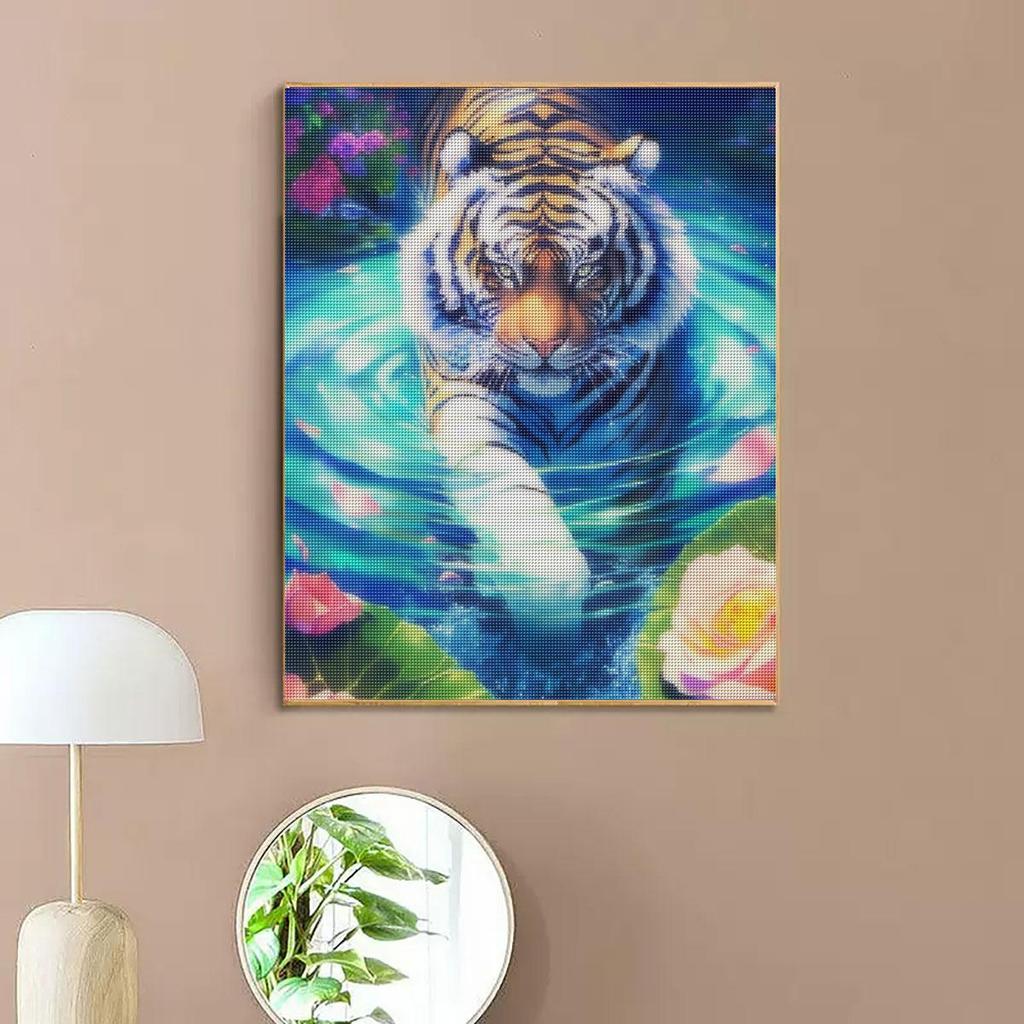 5D алмазная живопись животное тигр DIY полная круглая вышивка крестиком картина стразами для домашнего декора стен искусство 30x40 см/12x16 дюймов