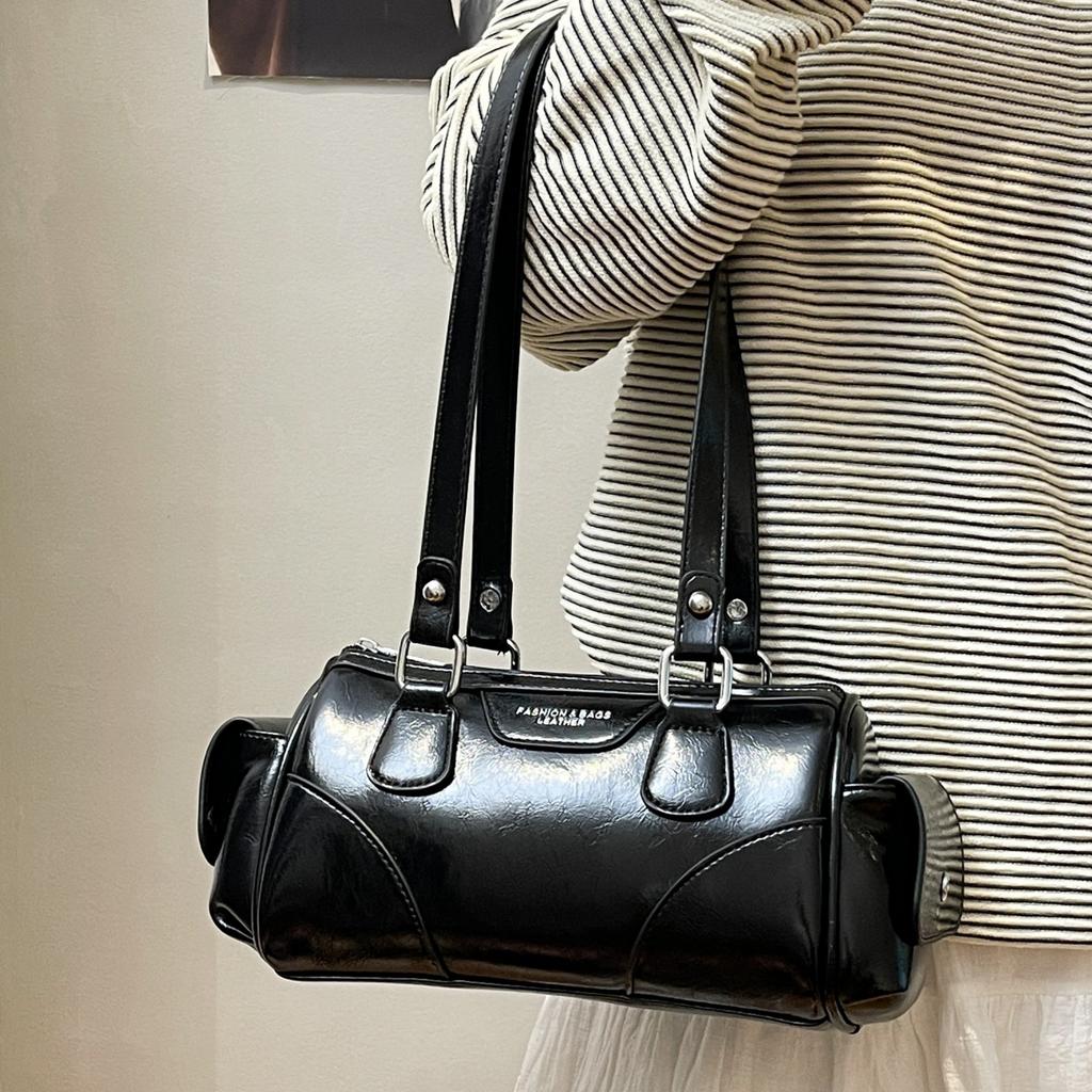 Премиальная ретро-сумка женская 2025 новая мода кожа с масляной восковой пропиткой сумка под мышкой сумка Boston универсальная сумка через плечо