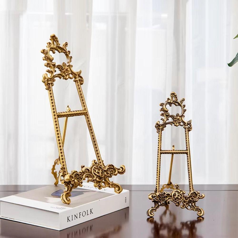 Creative Frame Bracket Gold Display Storage Rack Retro Style Plate Display Stand Bedroom Decor