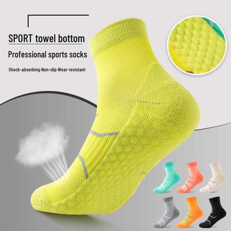 Зимние носки для бега и пеших прогулок: Плотная махровая подошва, амортизирующая, влагоотводящая, массажная подошва для фитнеса