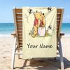 1pc Winnie7 Beach Towel with Custom Name, Beach/Swimming/Bath/Picnic/Camping Towel, Suitable for Seaside Beaches
