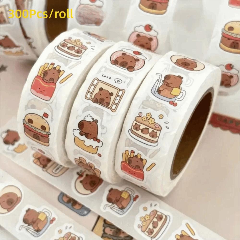 500pcs Waterproof Self-Adhesive Decals Motivational Stationery Label Capybara Stickers  Scrapbooks