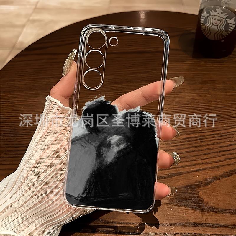 Масляная живопись пара для чехла мобильного телефона Samsung S26ULTRA Galaxy S23 с мелкими отверстиями S25 прозрачный NOTE20 противоударный