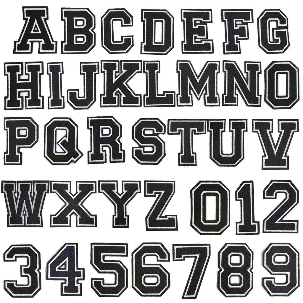 Вышитый алфавит и цифры нашивка на рукаве из джерси