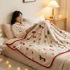 Christmas Tree Print Flannel Blanket Warm Nap Blanket Gift Couch Throw  Winter