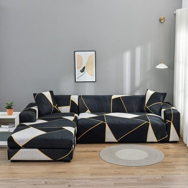 Elastic Sofa Covers for Living Room Stretch Slipcovers Sectional Couch Cover L Shape Corner Armchair Cover 1 /2 /3 /4 Seater 1pc