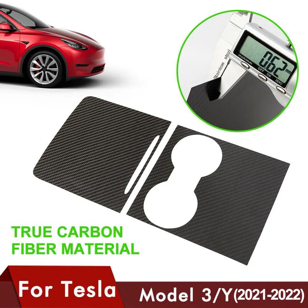 Center Console Cover For Tesla Model 3 Y Central Control Armrest Panel Trim Real Carbon Fiber Car Interior Accessories 2025-2025