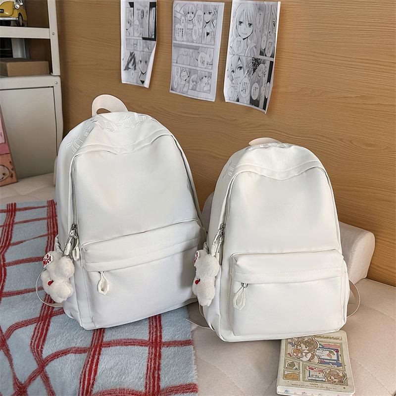 Однотонный школьный рюкзак для женщин, большой емкости