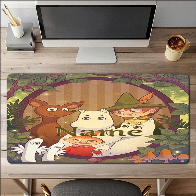 Custom Name Moomin Theme Mouse Pad Non Slip Rubber Base Multifunctional Office Home Decor Perfect For Workspace Personalization
