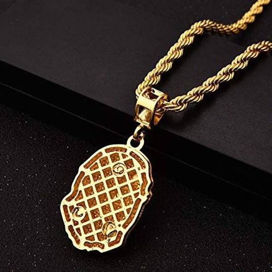 Ape Head Plated Accessory Pendant Necklace Jewelry Unisex Zirconia Bubble Hip Hop Ice Out Chain Line Stone Crystal Stainless Rope Gift Men Women