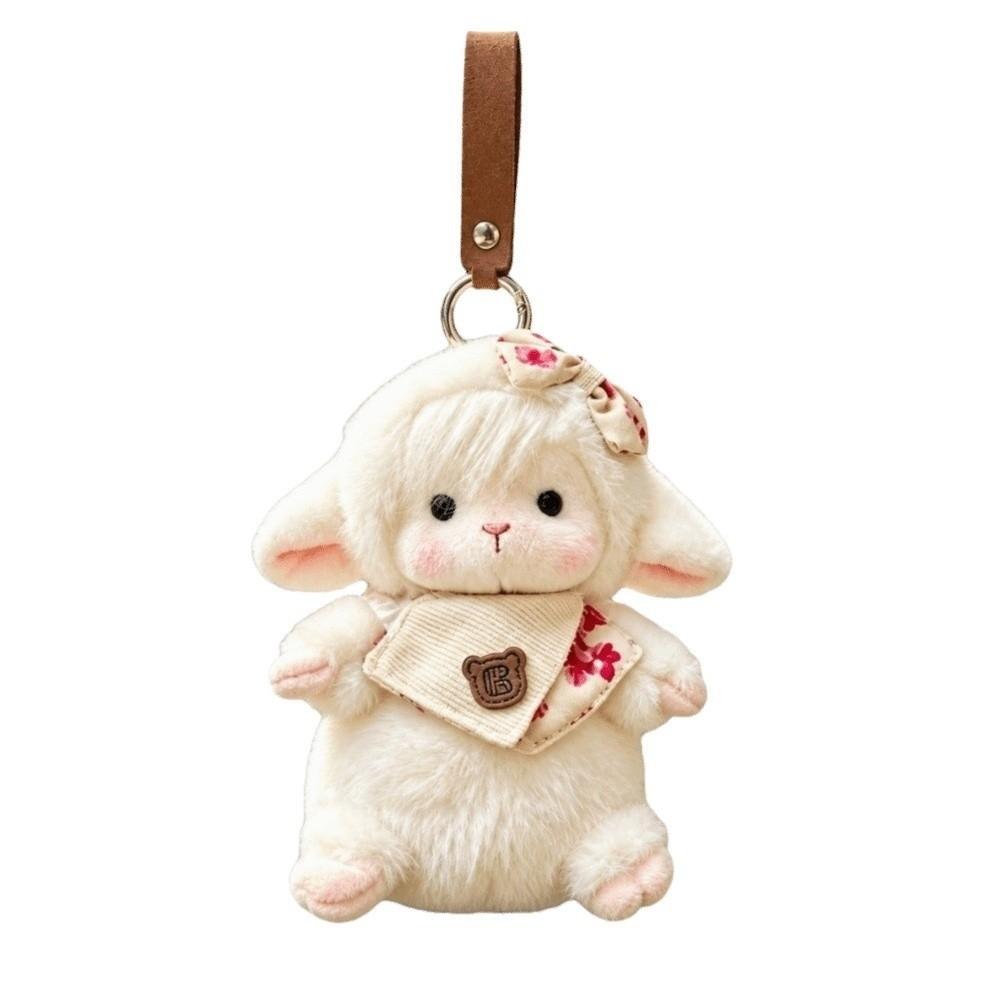 Soft Plush Lamb Pendant Fluffy Pocket Toy Doll Desk Companion Mascot Daily Accessories