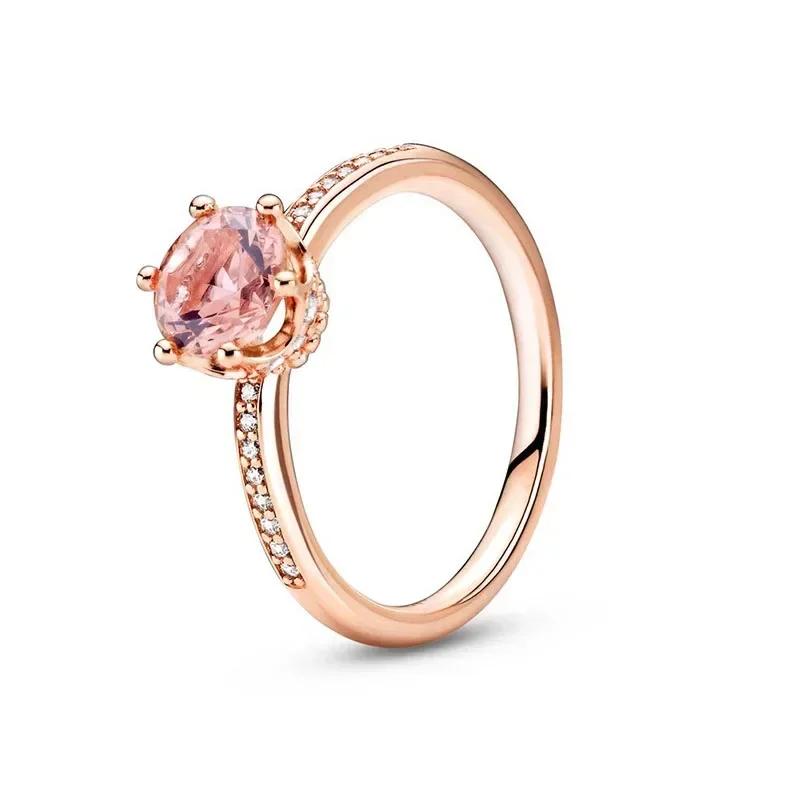 925 Sterling Silver Rose Gold Ring Hot Selling, Sparkling, Fashionable and Charming Crystal Ring, Women's Birthday Jewelry