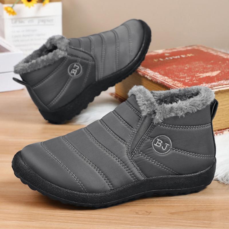 Большие размеры 46 Водонепроницаемые зимние ботинки женские повседневные нескользящие короткие плюшевые ботильоны женские удобные без застежек теплые зимние ботинки женские