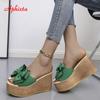 Fashion Aphixta 9cm Heels Slides Women's Shoes Woman Slippers Flip Flops Wedge Platform Shoes Woman Beach Slippers Zapatos Mujer