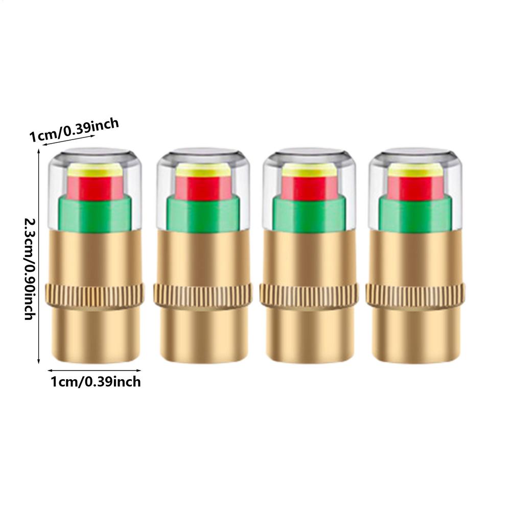 Tire Pressure Gauge Caps Tire Valve Caps Pressure Indicator 4pcs Tire Pressure Monitor Car Tire Air Caps Valve Stem Caps Sensor
