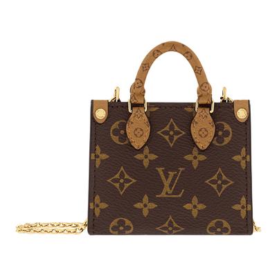 Onthego Мини Сумка-тоут через плечо из канвы с принтом Monogram Мини Женские сумки Коричневый M02133