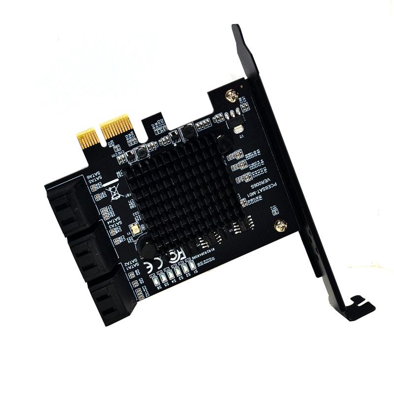 Карта расширения PCI-E на SATA 3.0, 4-портовый/6-портовый адаптер 6 Гбит/с для IPFS и Chia с чипом 88SE9215.
