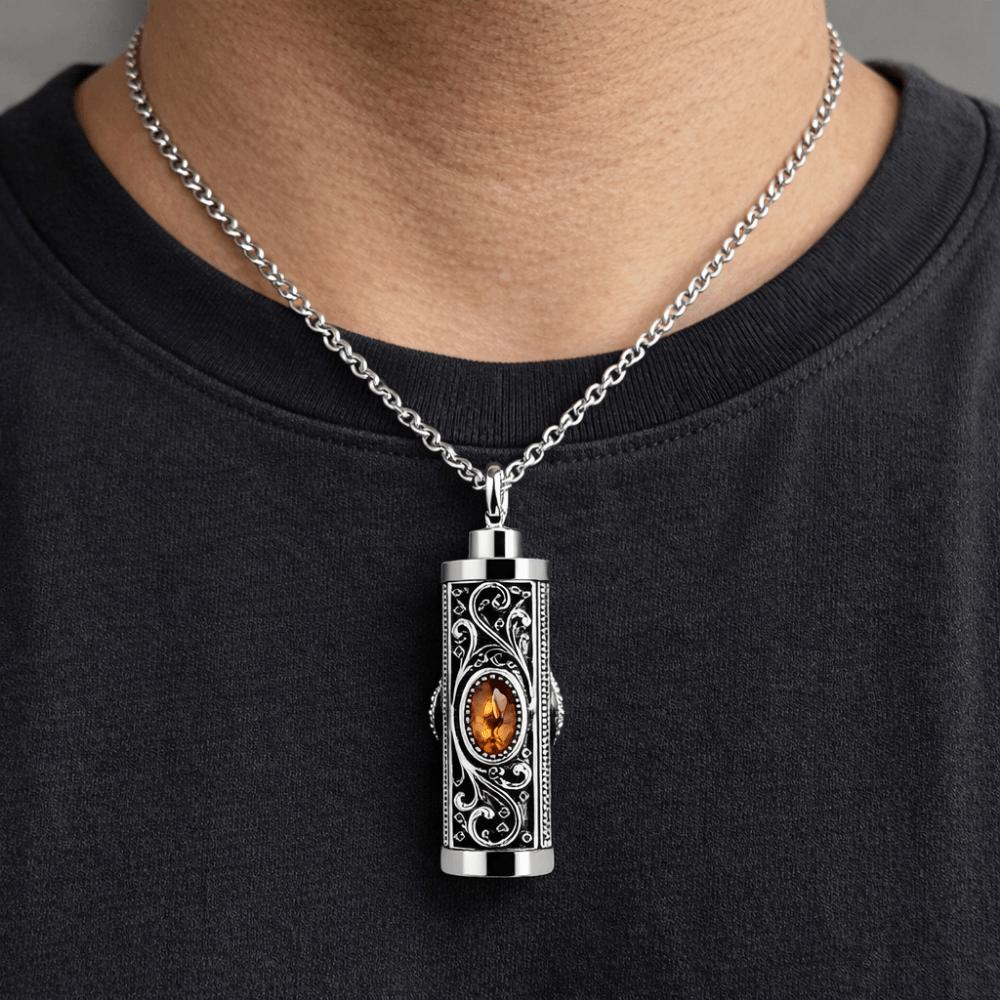 Crystal Cremation Urn Necklace Birthstone Ashes Pendant Memorial Jewelry Keepsake Jewelry