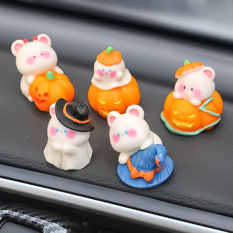 Новые украшения для автомобиля, креативные украшения на Хэллоуин, тыква, медведь, кукла, центральная консоль, украшение приборной панели автомобиля, аксессуары ручной работы