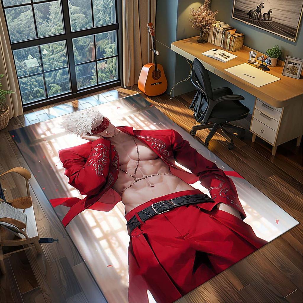 Jujutsu Kaisen Soft Polyester Rug Anime Carpet Non Slip Living Room Bedroom Floor Decor -QJY