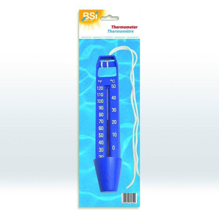 Thermomètre piscine - BSI - Thermomètre 26 cm - Étanche - Flottant ou suspendu - Lecture facile