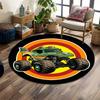 "Dinosaur Monster Truck Design" Print Round Rug, Living Room, Bedroom, Playroom Carpet, Non Slip Floor Mat, Gift