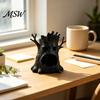 3D Printed Home Accents Spooky Tree Candle Holder, Creepy Stump Figurine Statue for Halloween Decoration, Desktop Storage Ornament Tabletop Decor Dark