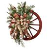 Christmas Wreath Wooden Door Hanging Farmhouse Wagon Wheels Wreath