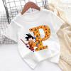 Футболка Dragon Ball Goku Детская с буквами от A до Z Топ Мультяшная Летняя Мода Белая с Коротким Рукавом Одежда Детская Повседневная Одежда Подарок