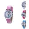 Cute Frozen Cartoon Quartz Watch For Boys And Girls With Colorful Pu Leather Strap And Life Waterproof Feature