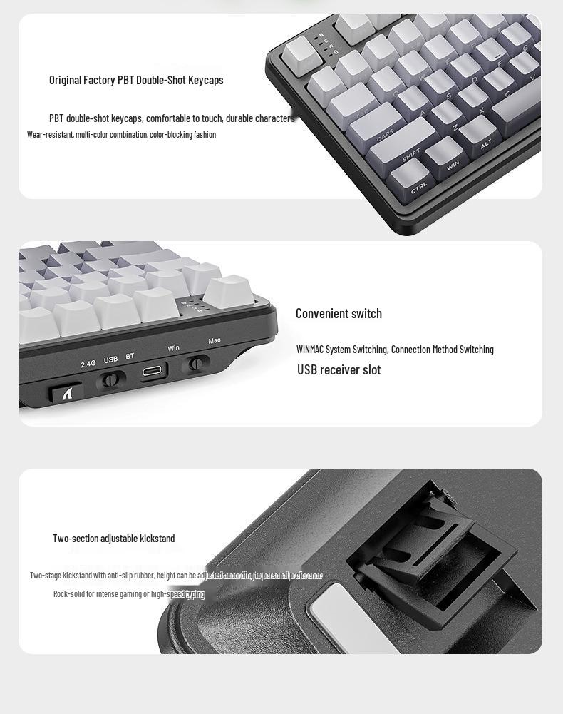 Беспроводная игровая клавиатура Attack Shark X98Pro RGB с боковым экраном и Bluetooth.