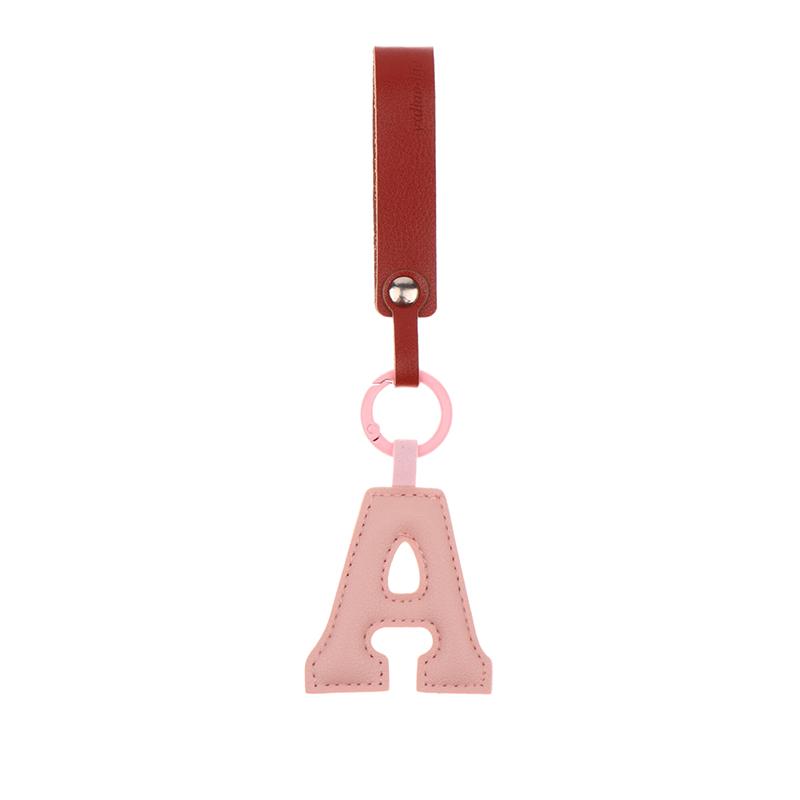 A To Z Pu Leather Initial Letter Keychain Women Cartoon Candy Color Bag Phone Pendant Car Keyrings Jewelry Gifts