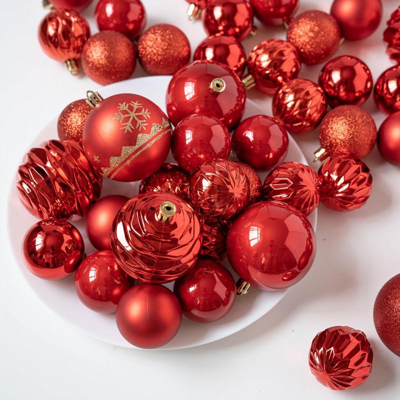 Christmas Tree Ornaments Set Decorative Hanging Balls Party Gift Box Modern Minimalist Plastic Holiday Decor