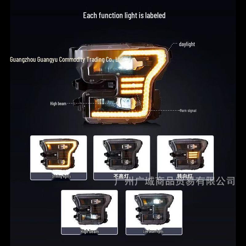 LED Headlights with Flowing Turn Signals & DRL for 2015-2020 Ford F150 Raptor