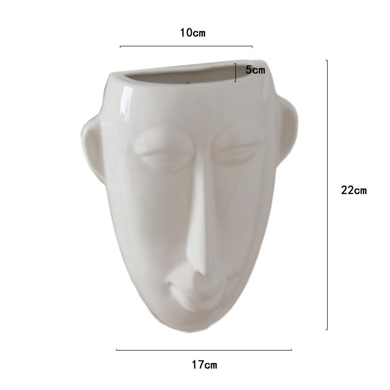 Абстрактная Керамическая Ваза в Форме Человеческого Лица Настенные Горшки для Растений Настольное Украшение Цветочная Композиция Цветочная Ваза Эстетичный Декор Комнаты