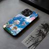 INS Cute Toro Inoue Cat Phone Case Tempered Glass For IPhone 17 13 14 16 12 15 11 Pro Max Plus Mini X XR SE2020 Coque