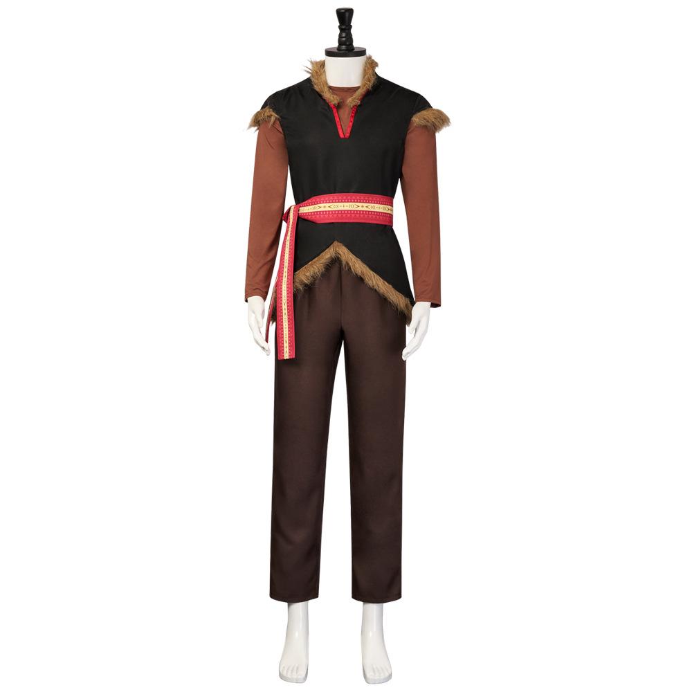 Anime Kristoff Cosplay Costume Halloween Party Outfit Men Stage Performance Role Play Peasant Fur Trim Clothes Full Set