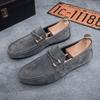 Модные замшевые мужские повседневные туфли Классические мужские лоферы Удобные слипоны для ходьбы и вождения Дышащие Легкие Ленивые туфли