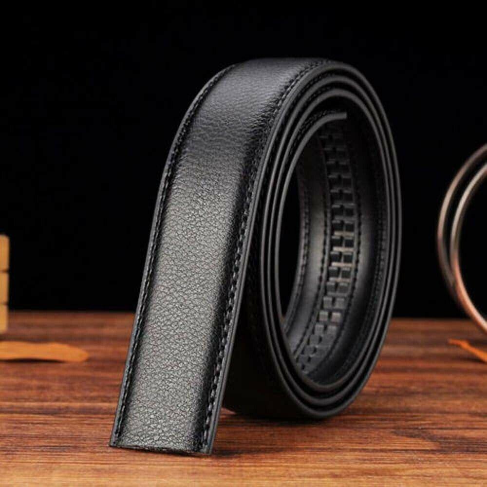 High Quality Luxury Black No Buckle Belt Automatic Belt Leather Waist Strap Waistband
