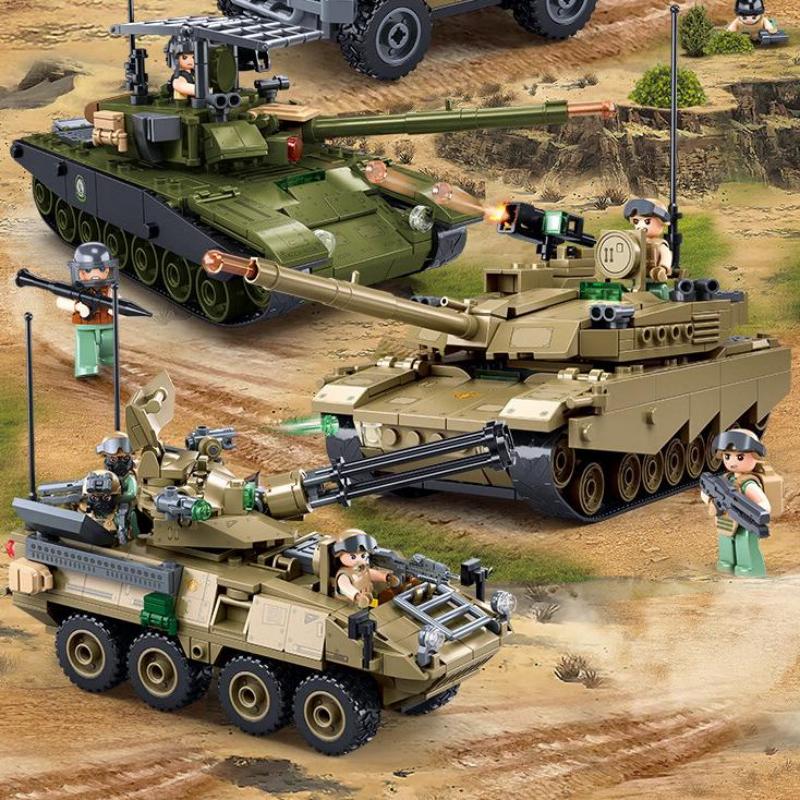 Строительные блоки Sluban Серия "Военная техника" Танк для рейда - Игрушка Модульный Основной Боевой Танк для Охоты и Уничтожения Операций для Мальчиков