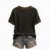 Women's Casual V-Neck Short Sleeve T-Shirt Fall Fashion Top