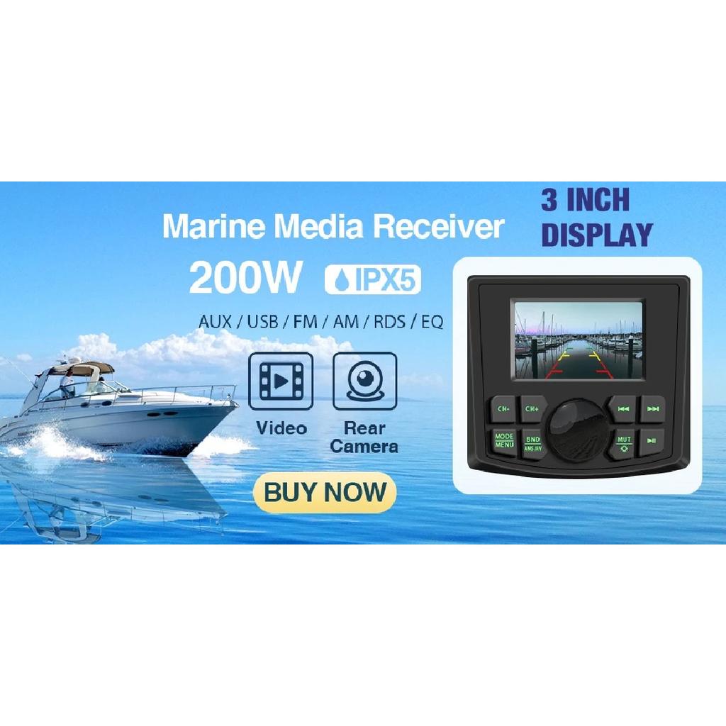 GRANDnavi Bluetooth Морская Стереосистема Радио для Лодки Водонепроницаемое FM AM Цифровой Медиа Аудио Плеер Для Яхты Приборной Панели Квадроцикла UTV Тележки Мотоцикла