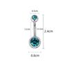Colorful Double Head Glass Belly Button Ring - Trendy Stainless Steel Summer Style