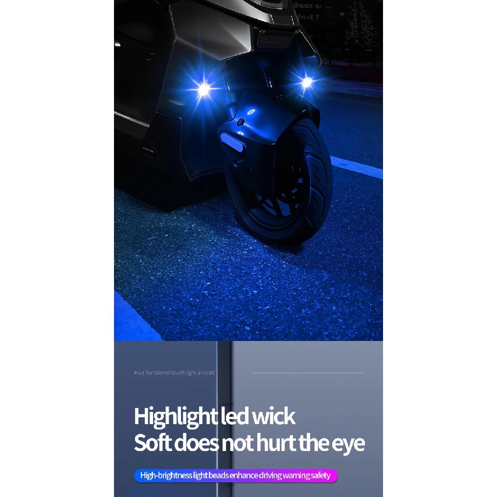 New car motorcycle flash light multi-function touch light colorful RGB warning light touch tail light