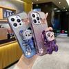 15Pro 14Pro Glitter Bling Bear Phone Holder Case For iPhone 15 14 13 12 11 Xs Pro Max Mini X XR Apple 6 6s 7 8 Plus Stand Cover