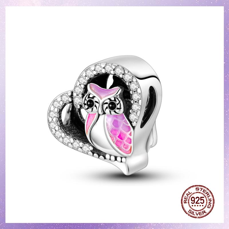 Фиолетовые Шармы Медный Fit Оригинальный Подвесной Браслет Бабочка Стекло Сердце Перо Клип Шарм Подвеска Светящаяся Бусина DIY Ювелирные Изделия