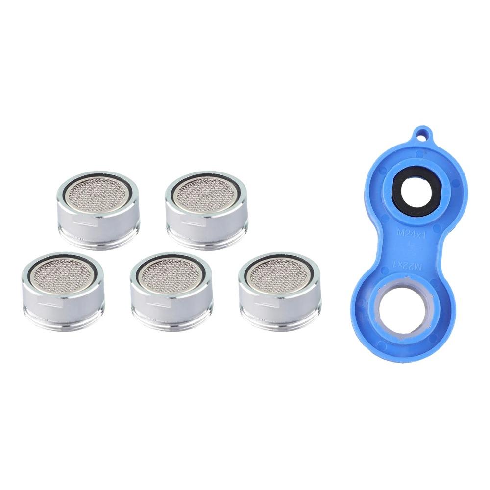 5pcs Water Saving M24 Aerator Brass Faucet Tap Wrench Replaceable Filter Nozzle Bubbler Wrench Faucet Outlet Replacement New