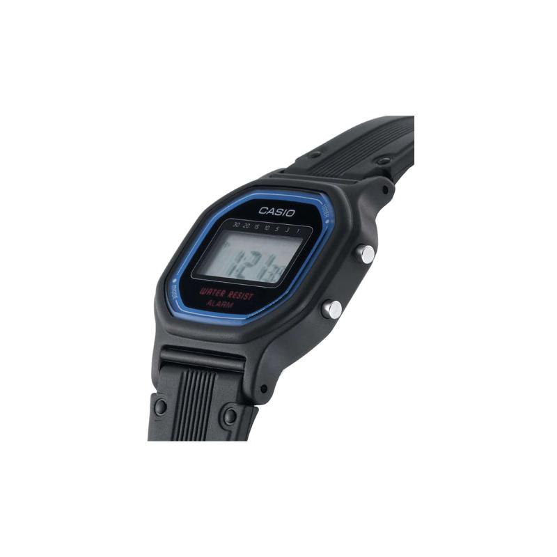 Casio Серия CASIOVINTAGE-L с цифровым дисплеем, черная и синяя, классический квадратный корпус, цифры, кварцевый механизм, резиновый ремешок, японский и LA-11WB-1