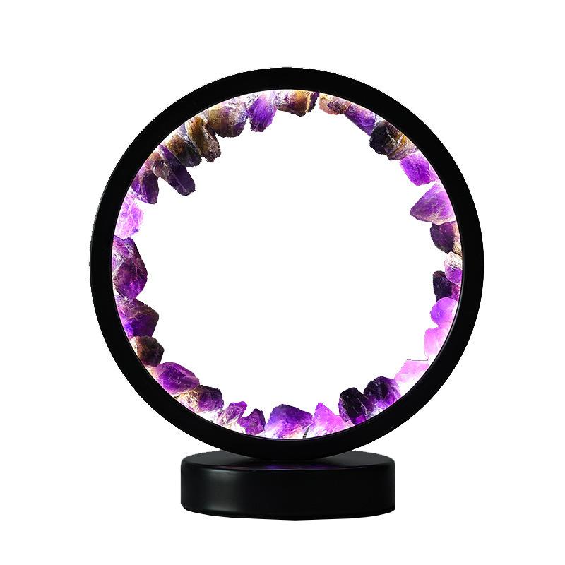 Natural Amethyst & Rose Quartz Lamp - Handmade Raw Crystal Night Light for Healing Energy ()