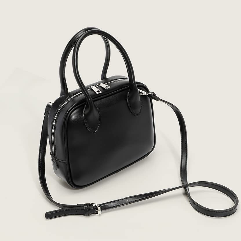 2WAY Мини Сумка Бостон Квадратная Сумка Сумка Через Плечо Женская Сумка Женская Сумка Кроссбоди На Плечо Маленькая Сумка Квадратная На Плечо Мини Сумка Бостон Мини Сумка Черный